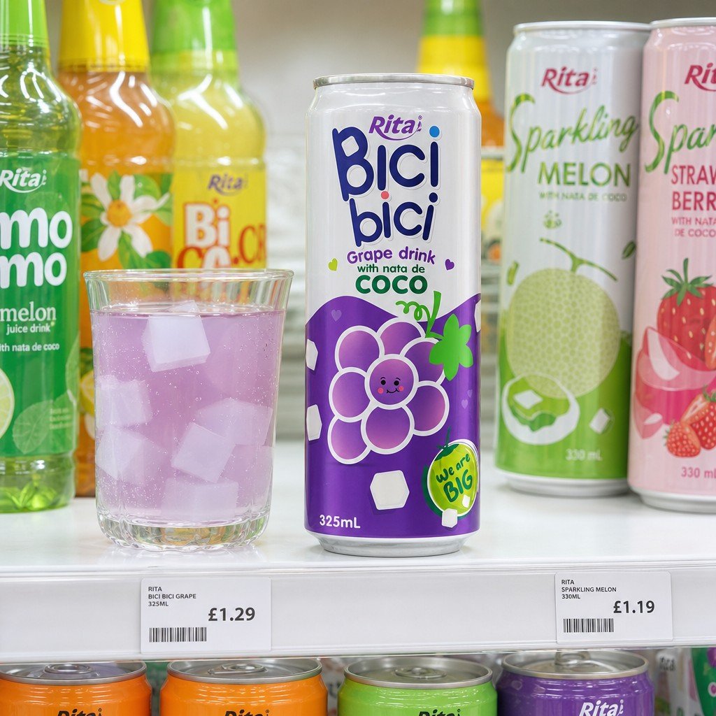 RITA Brand Spotlight – Grape Drink with Nata de Coco Wide Opening Can - Image 1