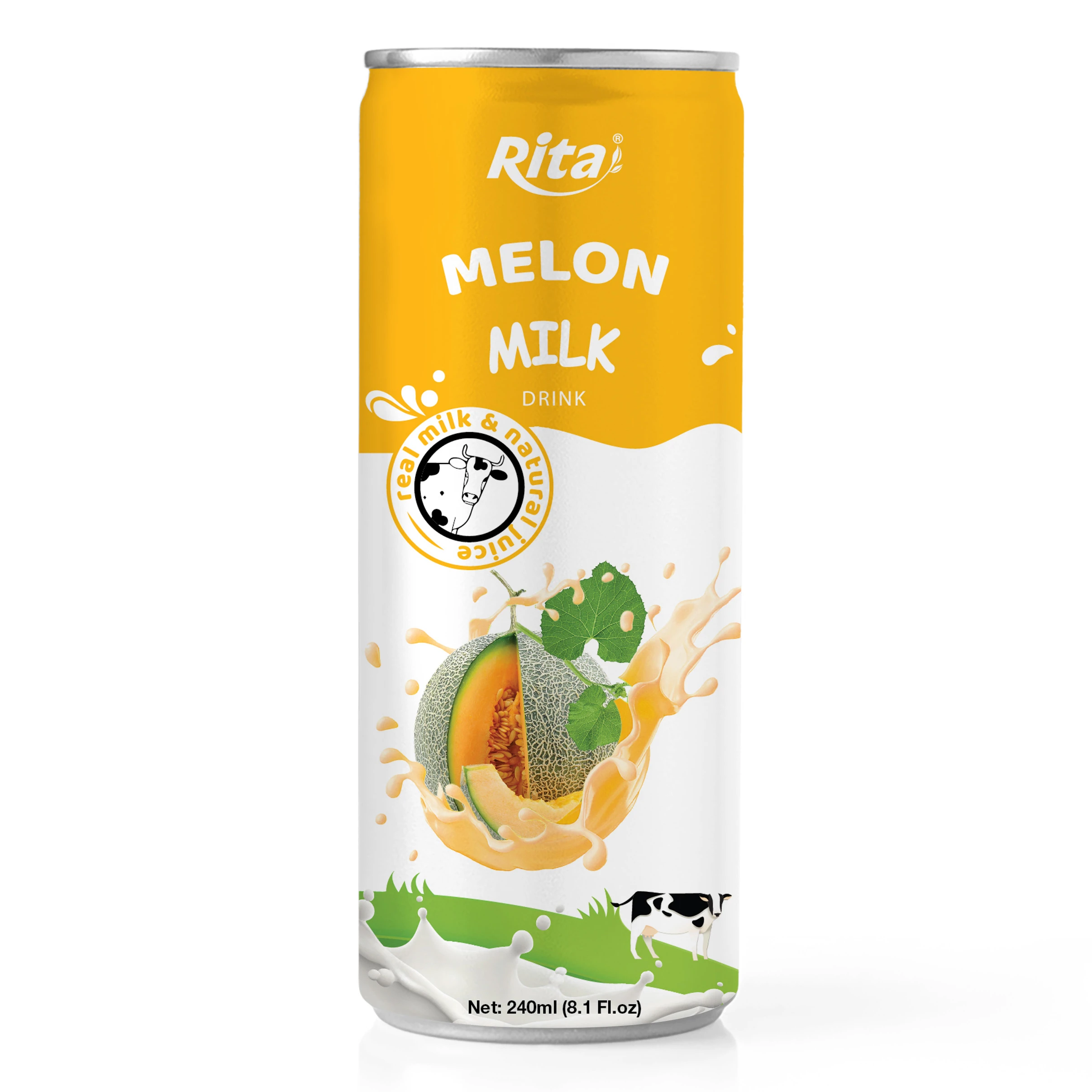 Milk Series Best Natural Melon Juice with Real Milk Drink 240ml Can