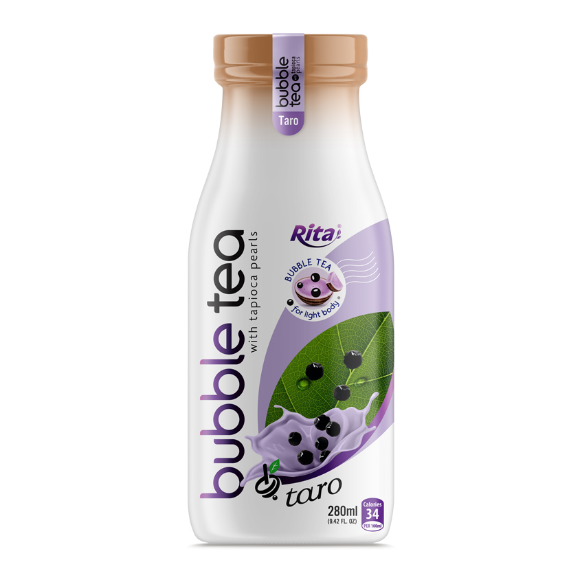 Glass bottle 280ml Bubble Tea with tapioca pearls