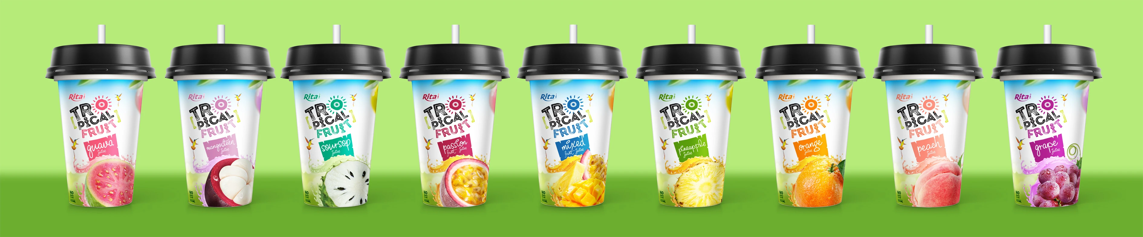 9 flavours juice PP cup 330ml New