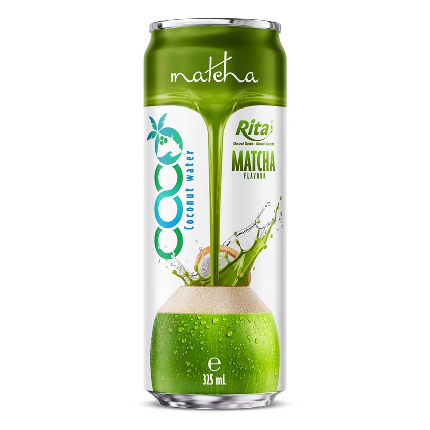 Coconut Water with Matcha Flavour 325ml Sleek Can