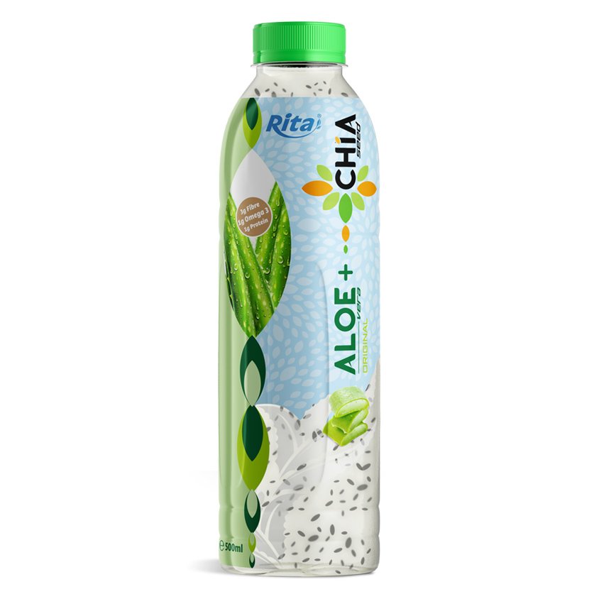16.9 Fl Oz Rita Aloe Vera Drink with Chia Seed Original Flavor PET Bottle