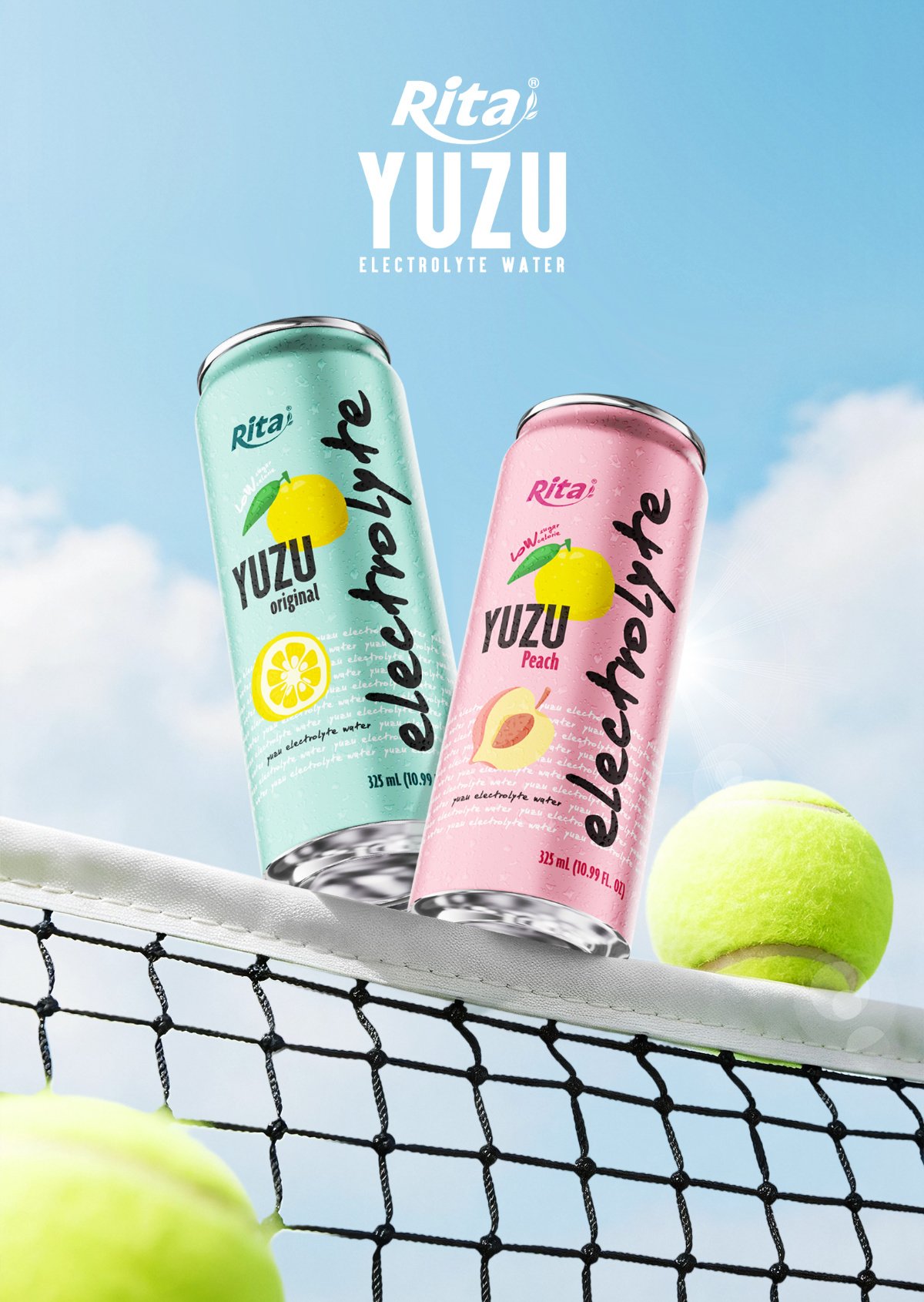Yuzu Ginger Electrolyte Water Drink 325ml Low Sugar Hydration Beverage Poster 2