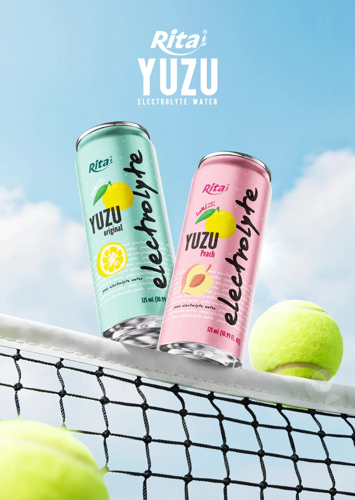 Yuzu Ginger Electrolyte Water Drink 325ml  Low Sugar Hydration Beverage Poster 2