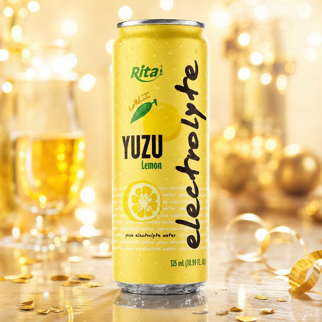 Yuzu Lemon  Electrolyte Water Drink 325ml  Low Sugar Hydration Beverage - Product Image
