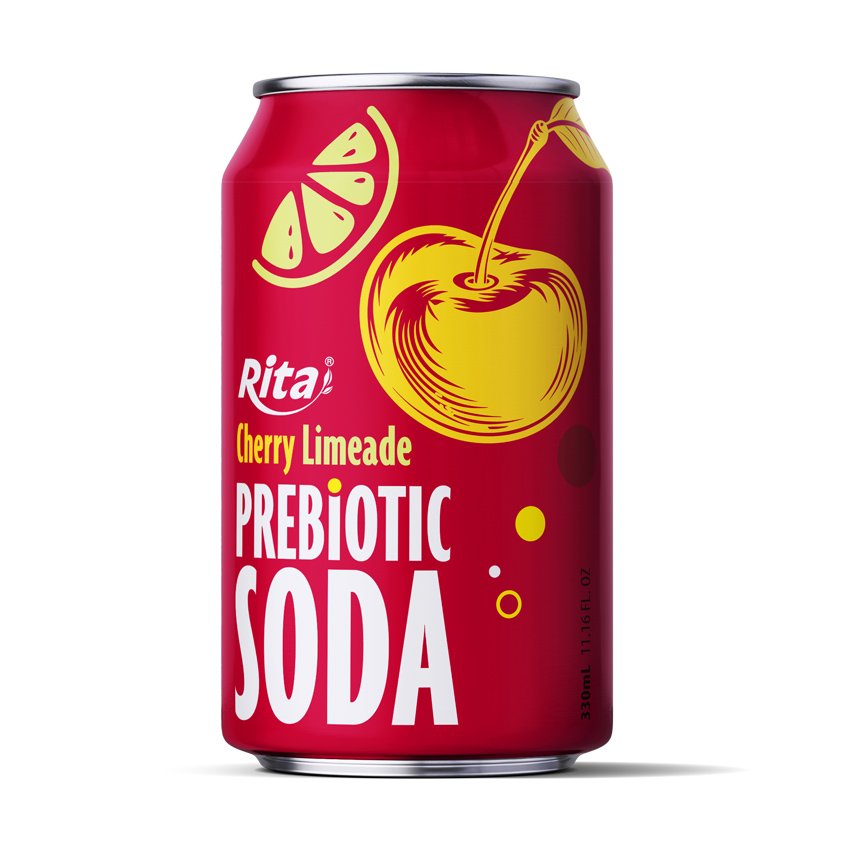Cherry Limeade Prebiotic Soda 330ml Short Can