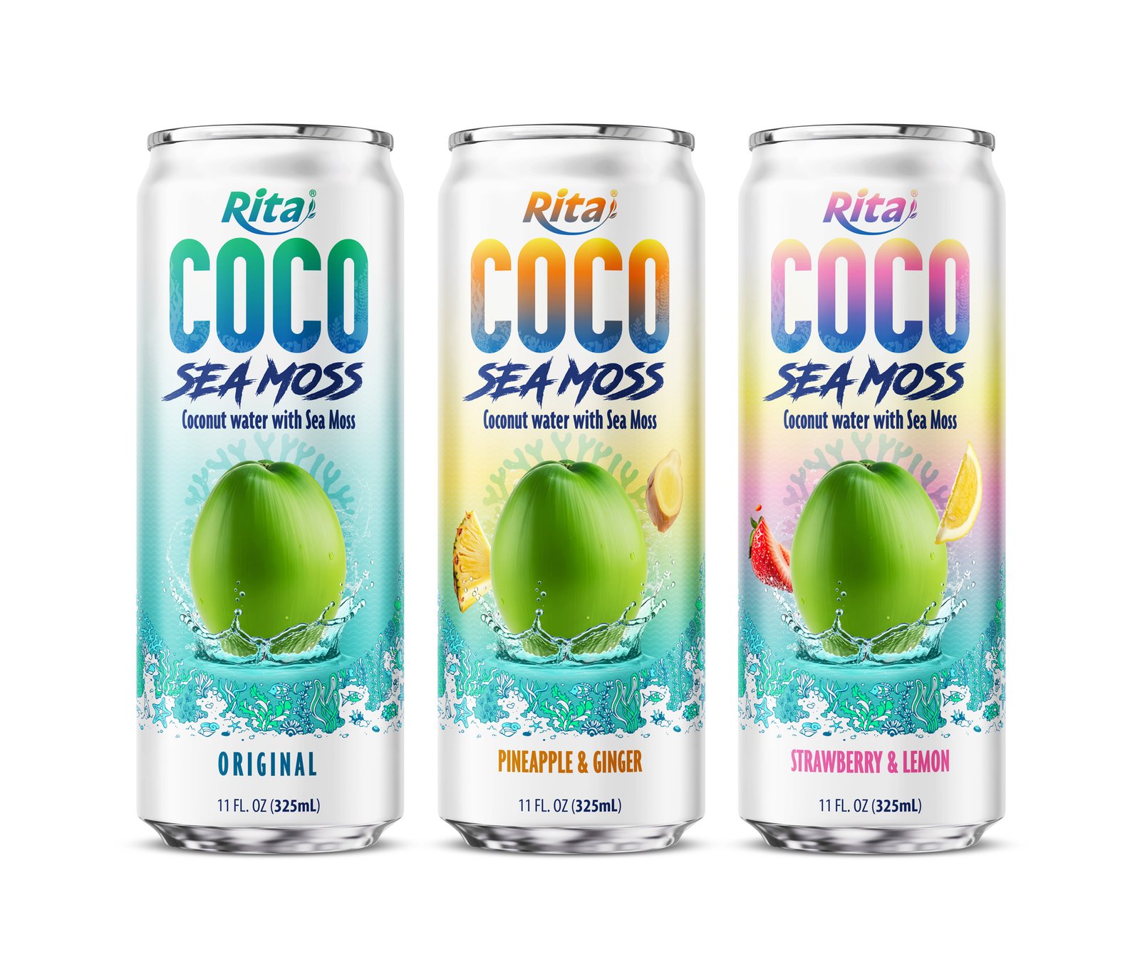 Coco Sea Moss Coconut water with sea moss 325ml sleek can Poster 2