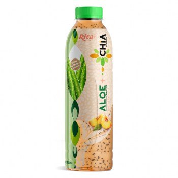 464_16.9_Fl_Oz_Rita_Aloe_Vera_Drink_with_Chia_Seed_Peach_Flavor_PET_Bottle