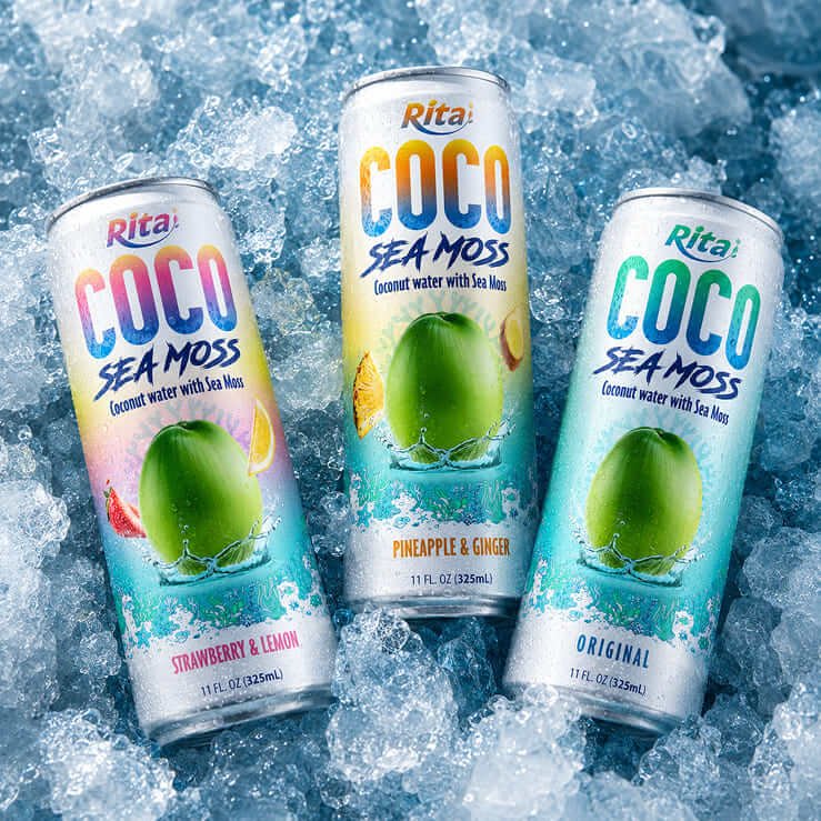 RITA Coco Sea Moss cans on ice