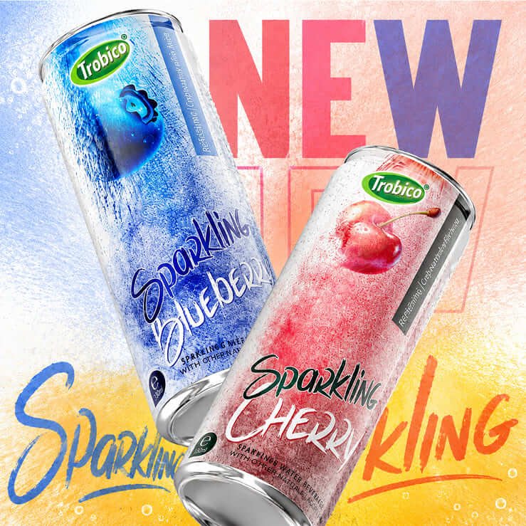 Trobico sparkling blueberry and cherry cans